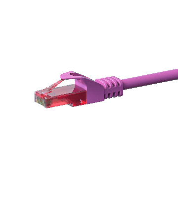 Kabel krosowy UTP CAT6 0,25 m różowy - 100% miedź