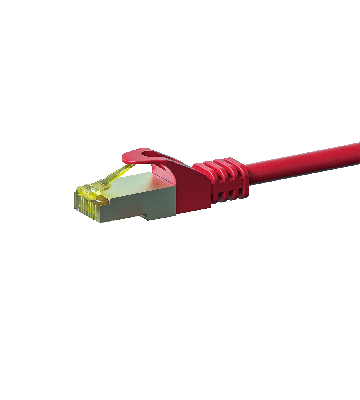 Kabel krosowy Cat7 S/FTP (PIMF) 50m czerwony