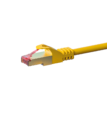 Kabel krosowy CAT6 S/FTP (PIMF) 0,25 m żółty 