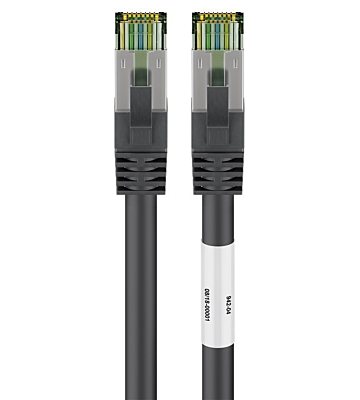 Kabel krosowy Cat8 S/FTP (PIMF) 3m czarny