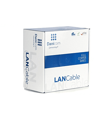 Kabel DANICOM CAT7 S/FTP 100m na rolce, sztywny - LSZH (Dca)
