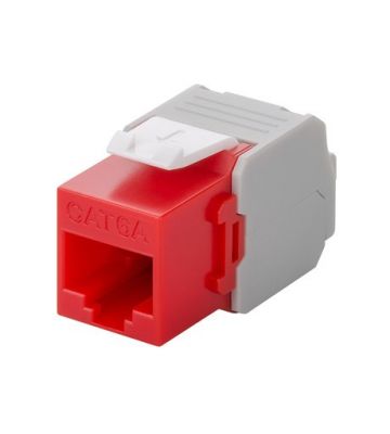 Złącze Keystone CAT6a UTP - beznarzędziowe - czerwone