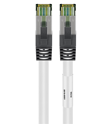 Kabel krosowy Cat8 S/FTP (PIMF) 0,25 m biały