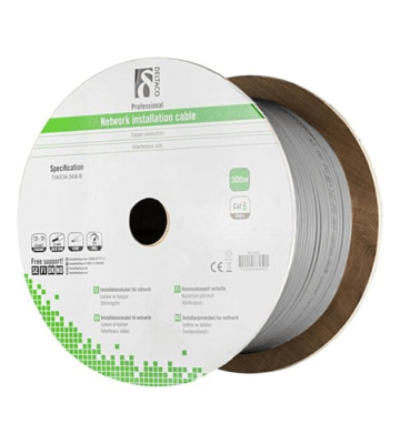 Kabel Alfaco Cat6 F/UTP na bębnie sztywny 305m szary LSZH - (Eca)
