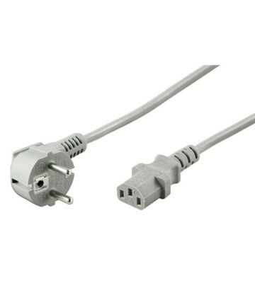 Kabel zasilający Schuko kątowy do C13 2m szary
