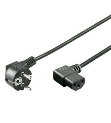 Kabel zasilający Schuko do C13 kątowy 1,50m czarny