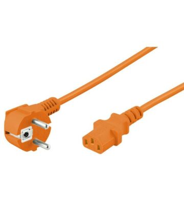Kabel zasilający kątowy Schuko do C13 3m pomarańczowy