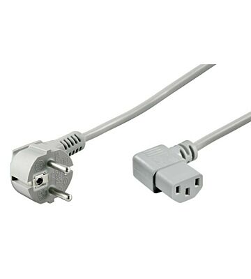 Kabel zasilający Schuko do C13 kątowy 2m szary