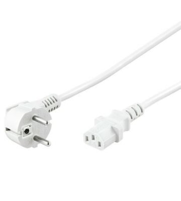 Kabel zasilający kątowy Schuko do C13 5m biały
