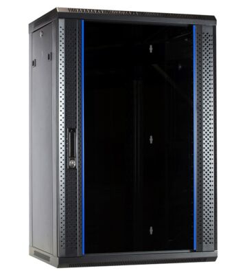 Szafka ścienna 18U z drzwiami szklanymi 600x450x900mm (szer. x gł. x wys.)