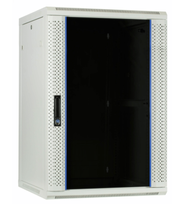 Szafka ścienna biała 22U z drzwiami szklanymi 600x600x1100mm (szer. x gł. x wys.)