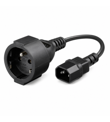 Kabel zasilający Wtyczka AC do adaptera C14 typu E 0,15 m - bolec uziemiający