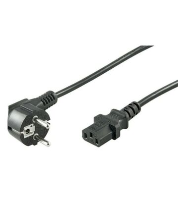 Kabel zasilający Schuko kątowy do C13 2m czarny