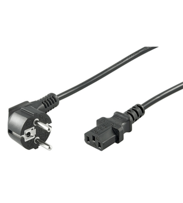 Kabel zasilający kątowy Schuko do C13 3m czarny