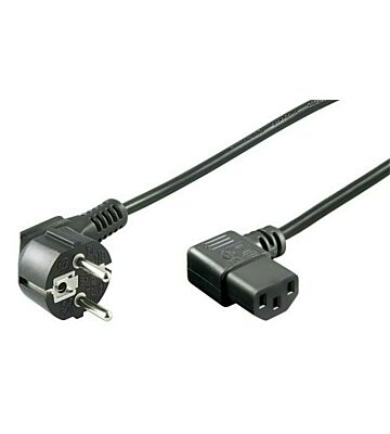Kabel zasilający Schuko do C13 kątowy 3m czarny