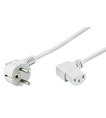 Kabel zasilający kątowy Schuko do C13 kątowy 5m biały