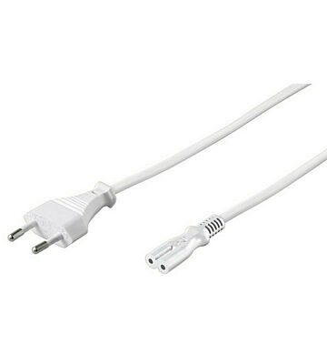Kabel zasilający wtyczka euro do C7 1,50m biały