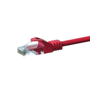 Kabel krosowy UTP CAT5e 0,50m czerwony - 100% miedź