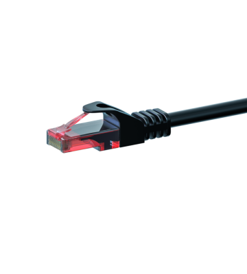Kabel krosowy UTP CAT6 1m czarny - 100% miedź