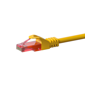 Kabel krosowy UTP CAT6 0,50m żółty - 100% miedź