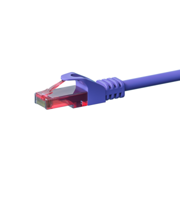 Kabel krosowy UTP CAT6 0,25 m fioletowy - 100% miedzi