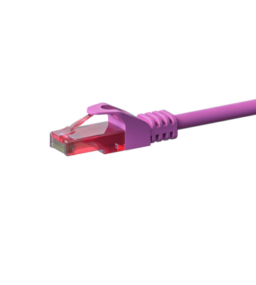 Kabel krosowy UTP CAT6 0,15 m różowy - 100% miedzi
