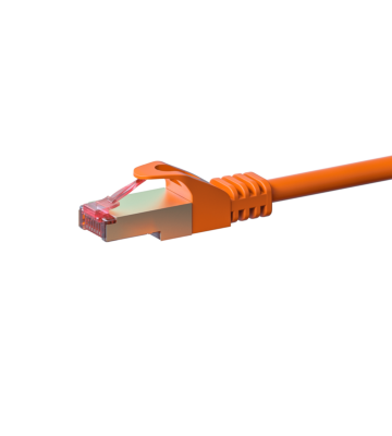 Kabel krosowy CAT6 S/FTP (PIMF) 0,50 m pomarańczowy 