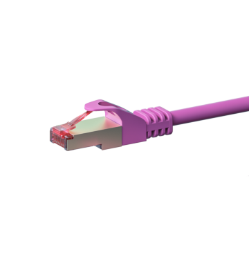 Kabel krosowy CAT6 S/FTP (PIMF) 0,25 m różowy 