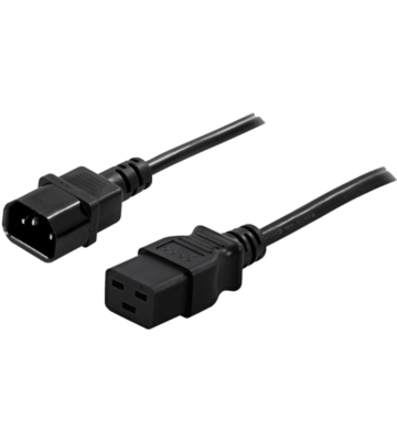 Kabel zasilający C14 do C19 1,80m czarny