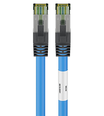 Kabel krosowy Cat8 S/FTP (PIMF) 0,25 m niebieski