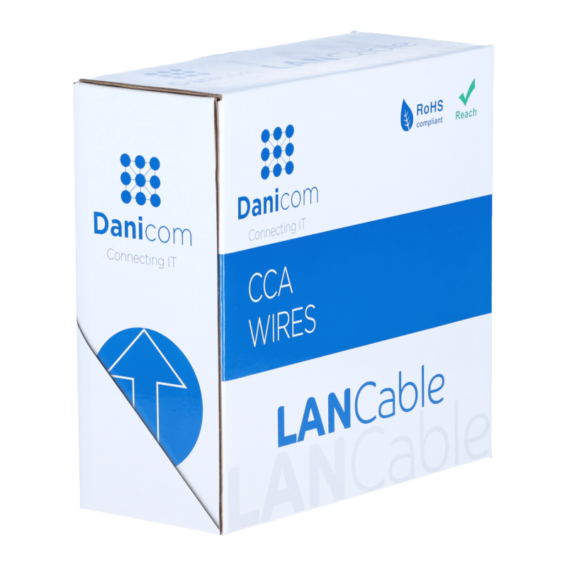 Kabel CAT5e F/UTP 50m na bębnie, elastyczny, szary, CCA