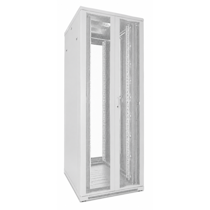 47U biała szafa serwerowa z podwójnymi perforowanymi drzwiami przednimi i tylnymi 800x800x2200mm (szer.xgł.xwys.)