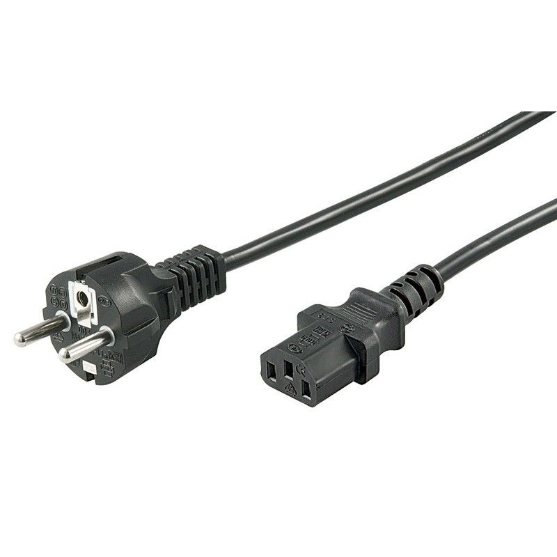 Kabel zasilający Schuko do C13 2m czarny