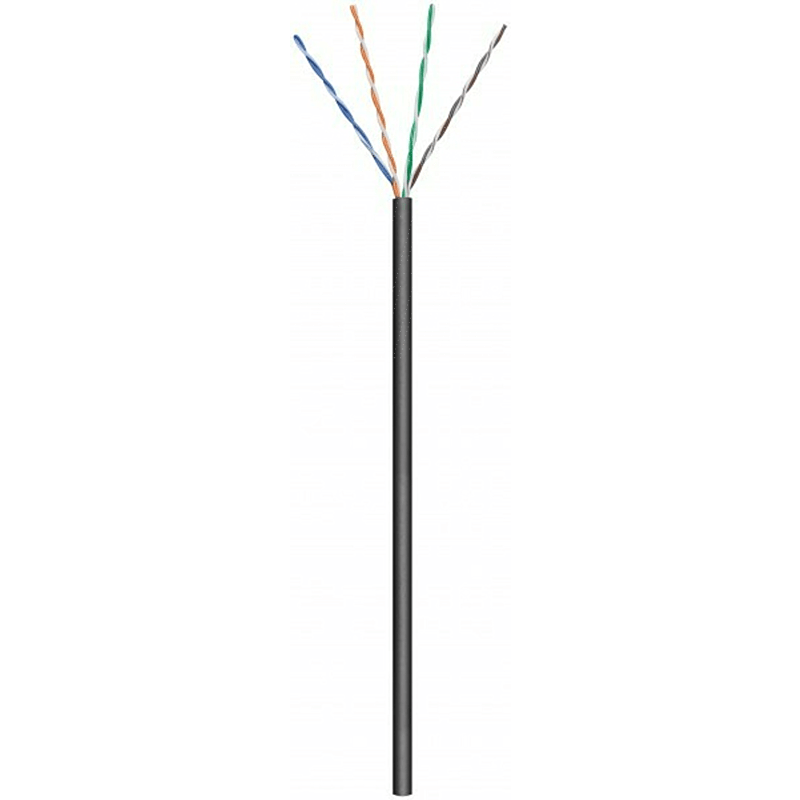 Kabel zewnętrzny CAT6 U/UTP 305m na szpuli sztywny czarny CCA