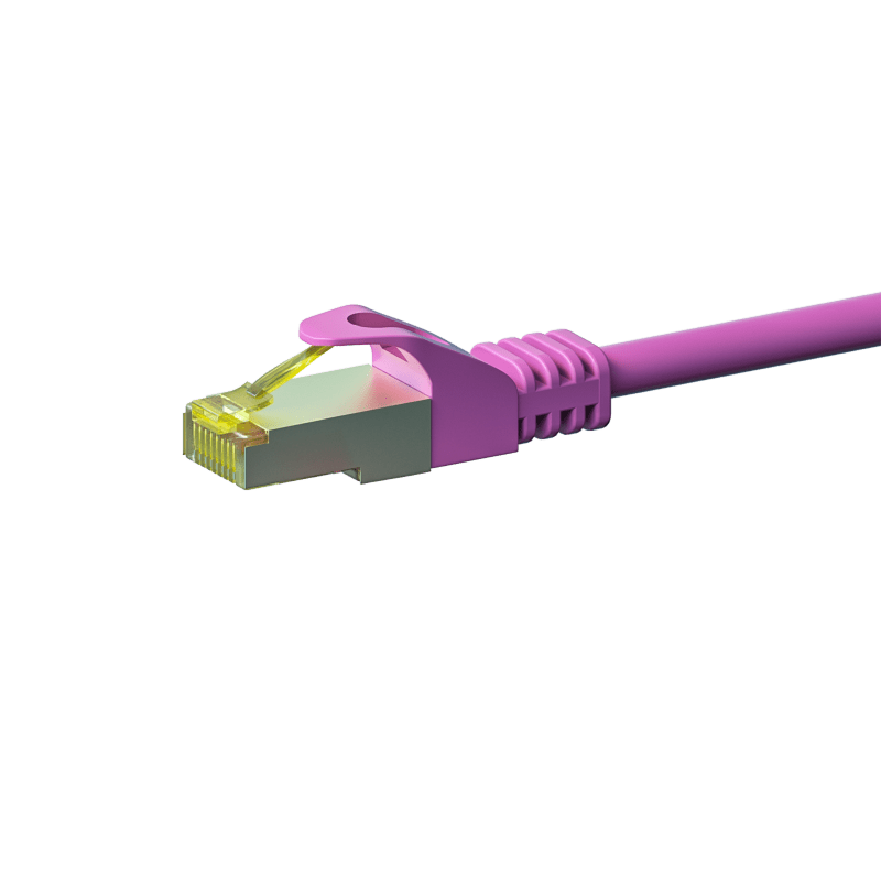 Kabel krosowy Cat7 S/FTP (PIMF) 5m różowy