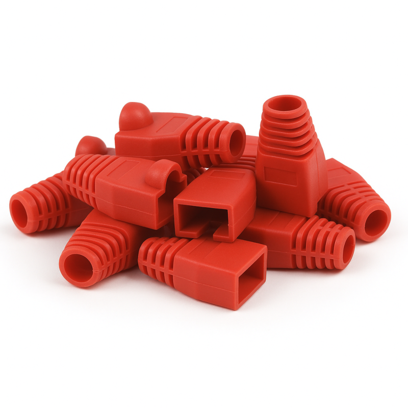 Dźwigar kablowy DANICOM RJ45 Czerwony - 10 sztuk