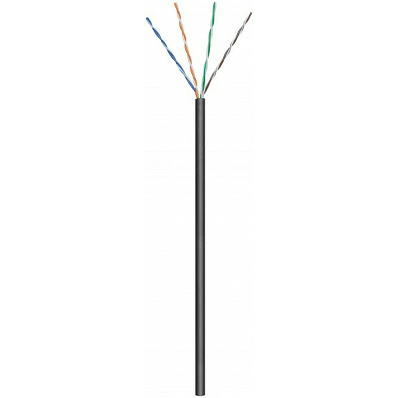 Kabel zewnętrzny CAT6 U/UTP 50m na szpuli sztywny czarny CCA