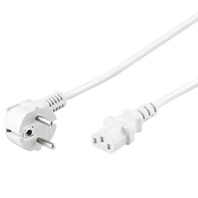 Kabel zasilający kątowy Schuko do C13 5m biały