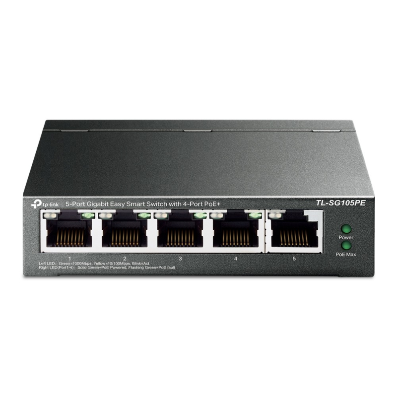 5-portowy, niezarządzany, inteligentny przełącznik PoE TP-Link SG105PE