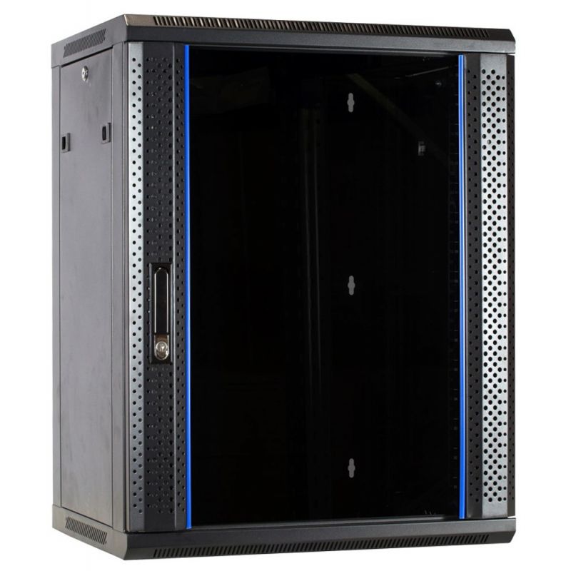 Szafka ścienna 15U z drzwiami szklanymi 600x450x770mm (szer. x gł. x wys.)