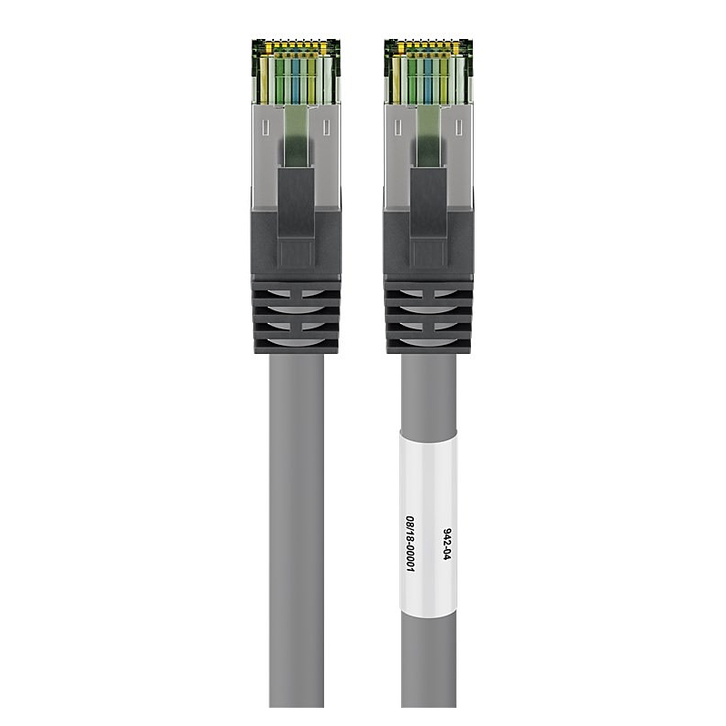 Kabel krosowy Cat8 S/FTP (PIMF) 0,25 m szary