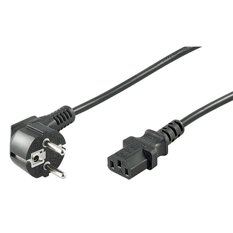 Kabel zasilający Schuko kątowy do C13 1,50m czarny