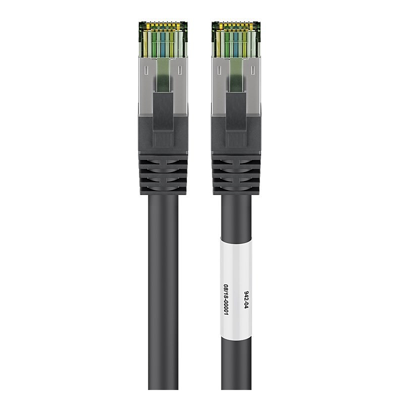 Kabel krosowy Cat8 S/FTP (PIMF) 0,50 m czarny