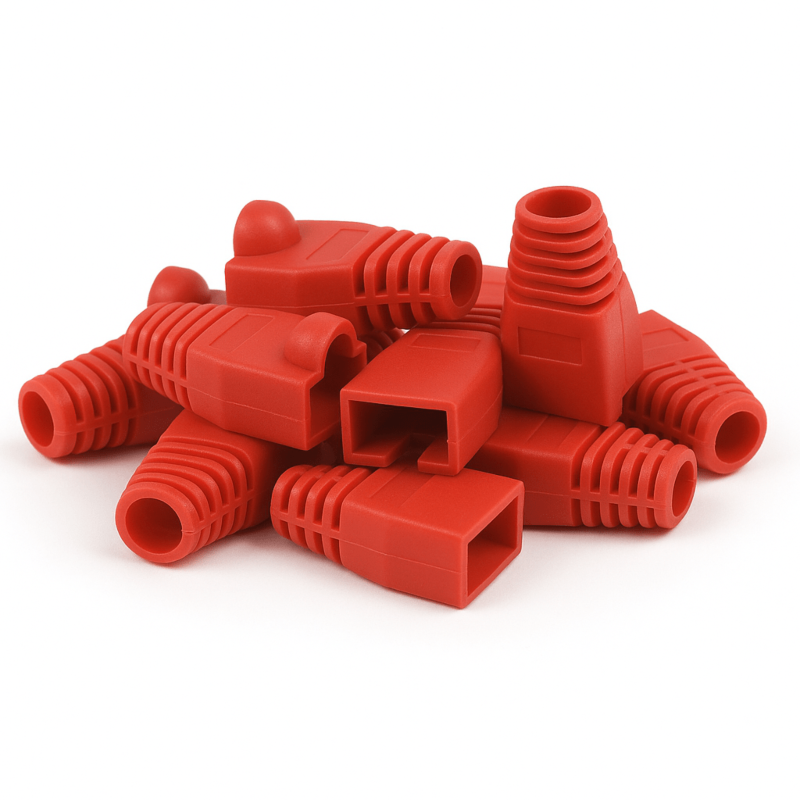 DANICOM Dźwigar kablowy RJ45 Czerwony - 10 sztuk