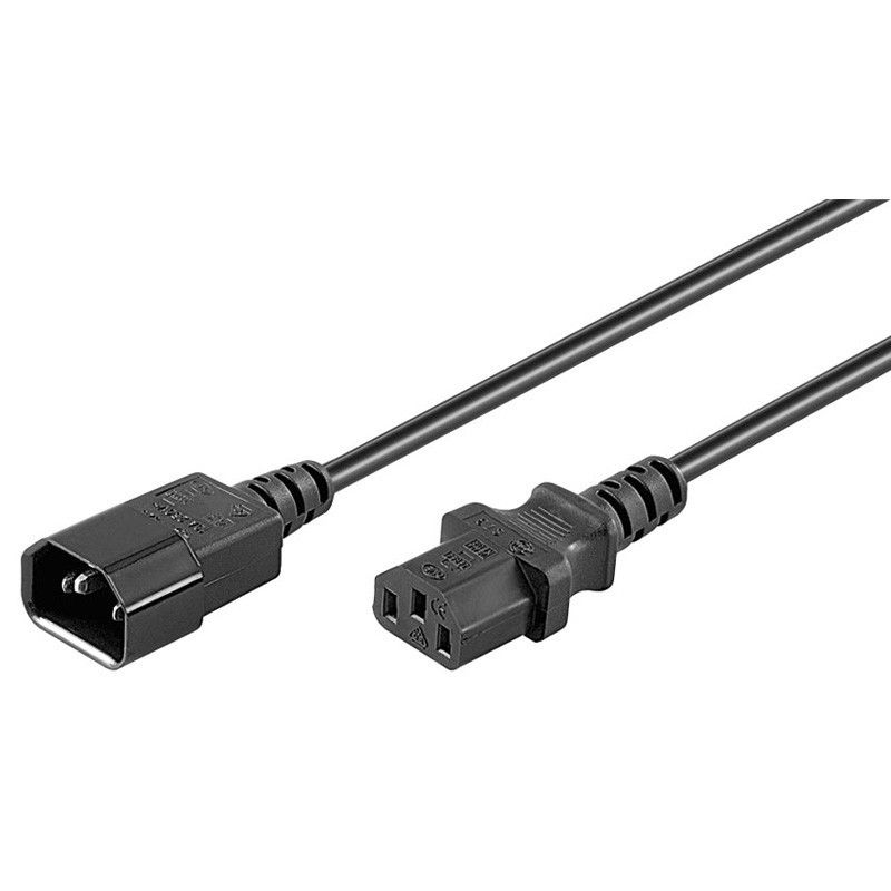 Kabel zasilający C13 do C14 1m czarny
