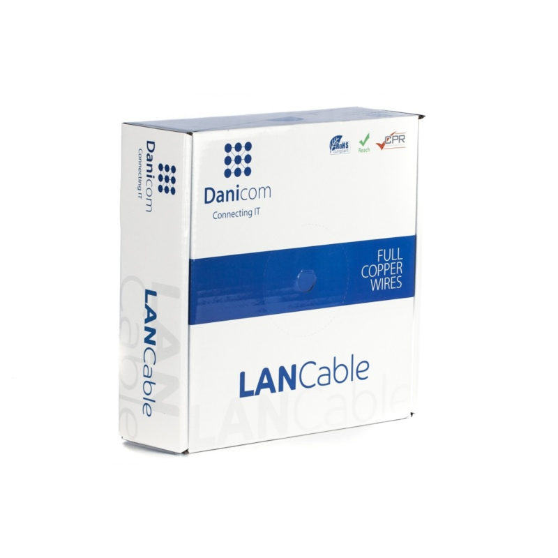 DANICOM CAT6A S/FTP 50m cable on roll rigid - LSZH (Dca)