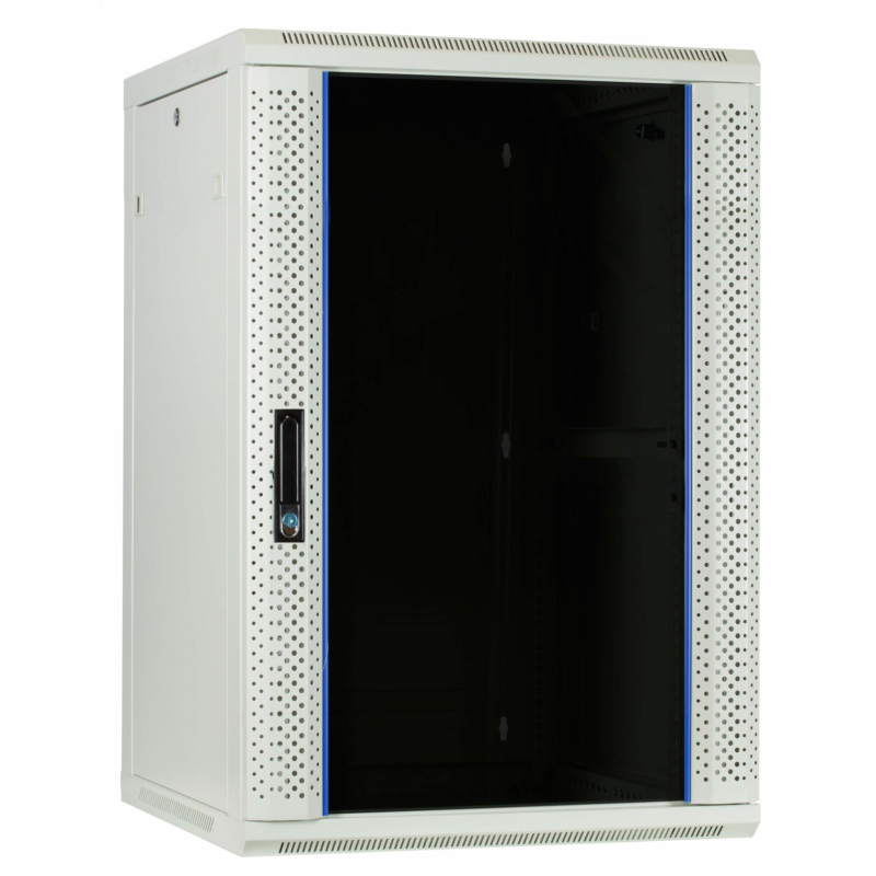 Szafka ścienna biała 27U z drzwiami szklanymi 600x600x1300mm (szer. x gł. x wys.)
