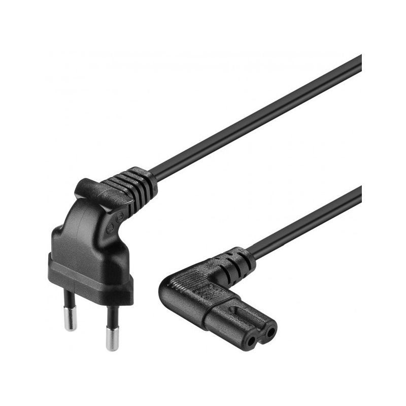 Kabel zasilający kątowy wtyk euro do C7 1,50m czarny