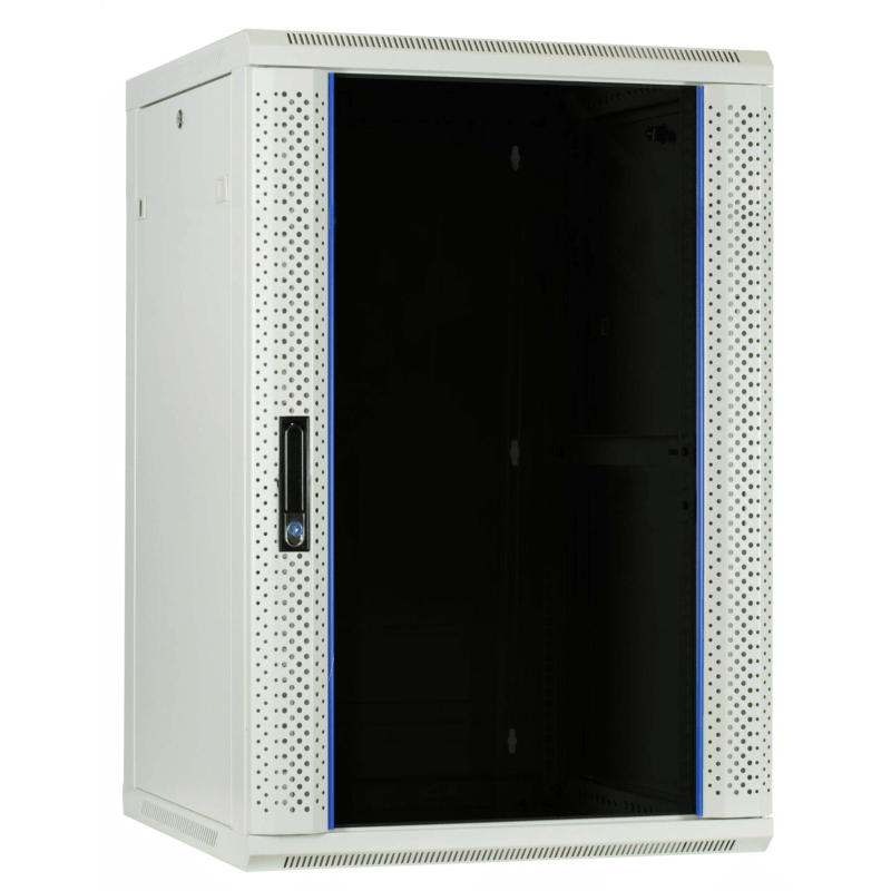 Szafka ścienna biała 27U z drzwiami szklanymi 600x600x1300mm (szer. x gł. x wys.)