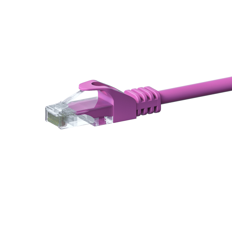 Kabel krosowy UTP CAT5e 1m różowy - 100% miedź